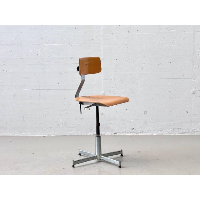 Vintage Industrial Work Chairs in Wood & Metal, 1964 For Sale - Image 11 of 15
