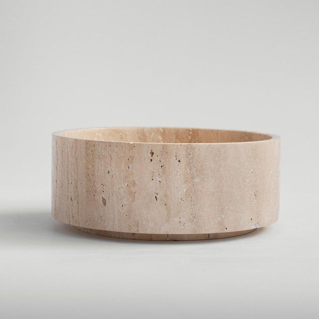 Early 21st Century Travertine Cylinder Bowl from Kiwano Concept For Sale - Image 5 of 5