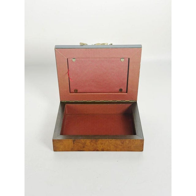 Brown 20th Century Brass, Glass and Burl Wood Box, France For Sale - Image 8 of 15