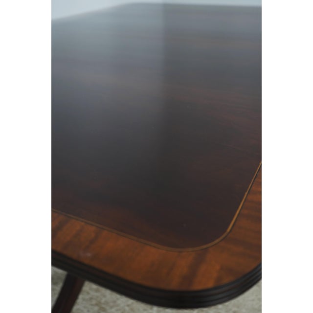 1990s Stickley Regency Style Mahogany Double Pedestal Dining Table For Sale - Image 5 of 18