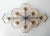 Italian midcentury flush mount with eight amber Murano glass shades carefully hand blown with bubbles inside the glass...