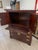 The Vintage Maitland And Glascoe Style Chinoiserie Parquet Bamboo Bar Cabinet is a unique and stylish piece of furniture...