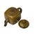 Mustard Vintage Chinese Mustard Yellow Graphic Zisha Clay Teapot Art Display For Sale - Image 8 of 9