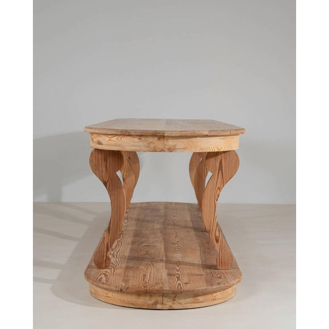 French 19th Century France Antique White Wood Console Table For Sale - Image 3 of 9