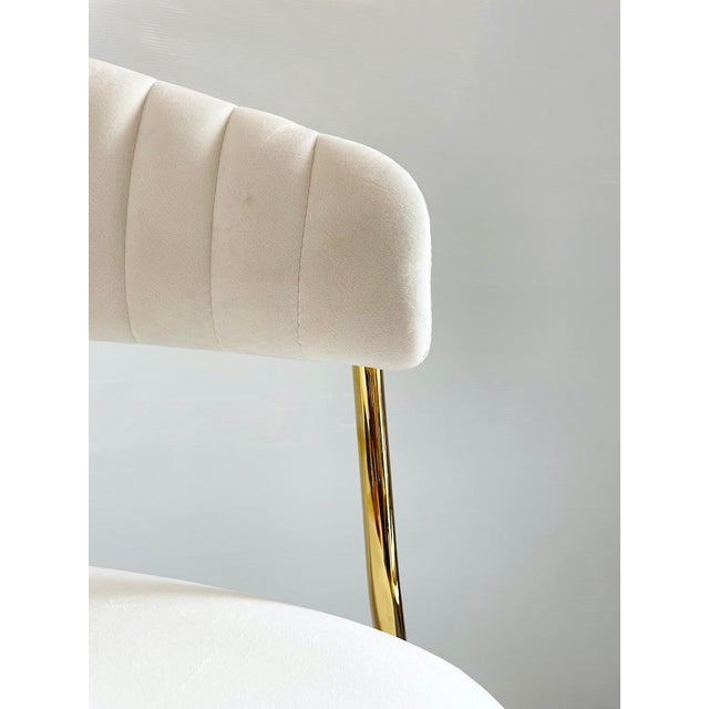 Italian White Velvet Chair For Sale - Image 5 of 10