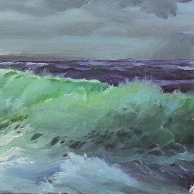 'After the Storm' by Roy Rose Sales, 2003, Turbulent Seascape For Sale - Image 4 of 9