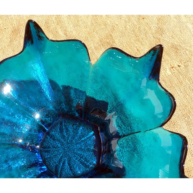 1960s Mid Century Modern Blue Art Glass Centerpiece Bowl Chairish