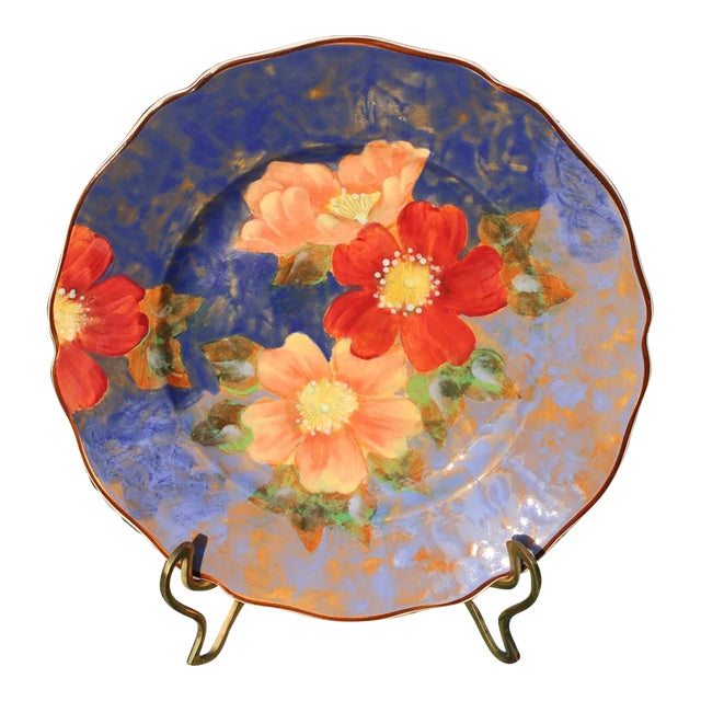 1930s Royal Doulton Art Deco Plate With Wild Roses For Sale