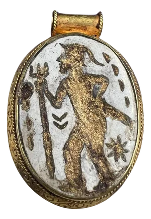 Bochic Curated "Alexander Mocdon" Antique Cameo, Afghanistan 18k Gold & Agate