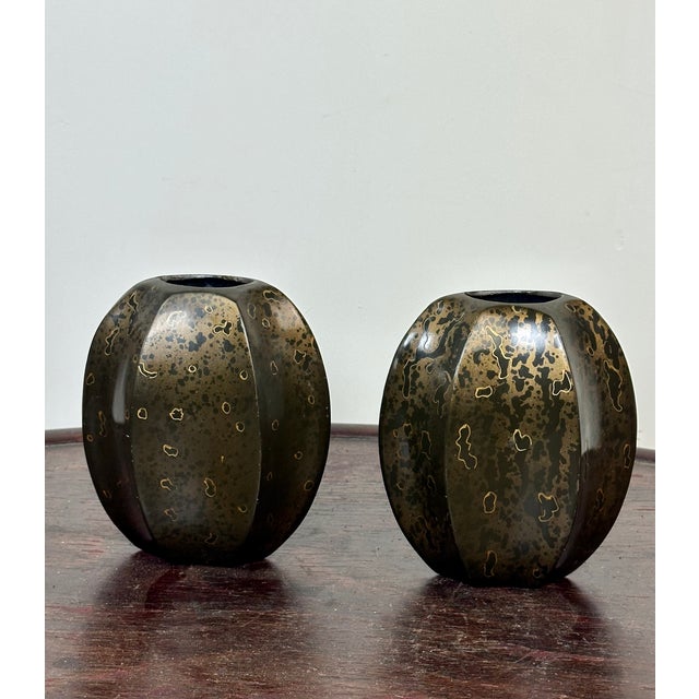 Art Deco Vases in Copperware, 1920, Set of 2 For Sale - Image 9 of 9