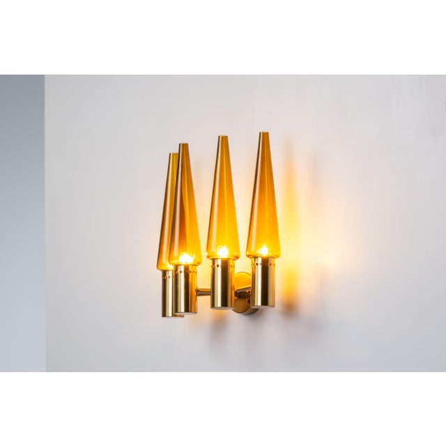S1987/4 Wall Lamp in Brass with Orange Shades by Hans Agne Jakobsson, 1950s For Sale - Image 11 of 11