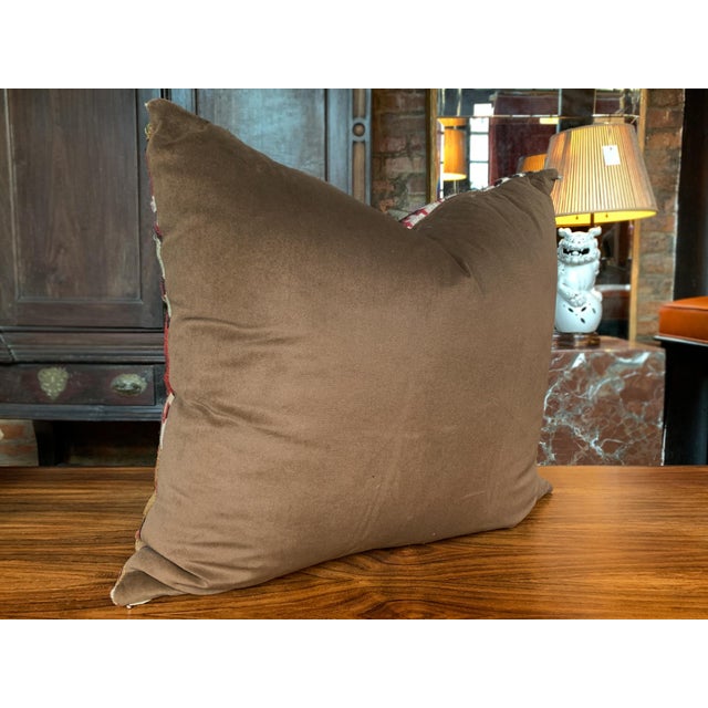 Custom Red & Tan Kilim Pillow For Sale In New York - Image 6 of 8