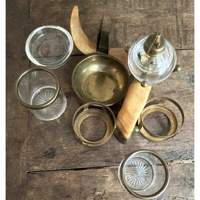 Antique Horn and Brass Desk Standish or Smoking Set For Sale - Image 9 of 10