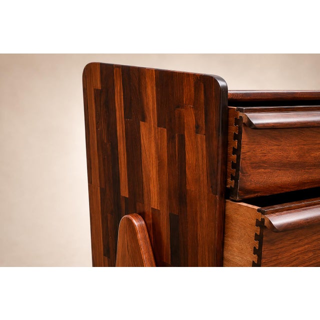 Mid-Century Modern Brazilian Modern Patchwork Imbuia Chest of Drawers by Cimo, Brazil, 1950s For Sale - Image 3 of 18