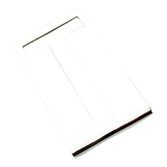 Tiffany & Co Estate Large "T" Money Clip Sterling Silver For Sale
