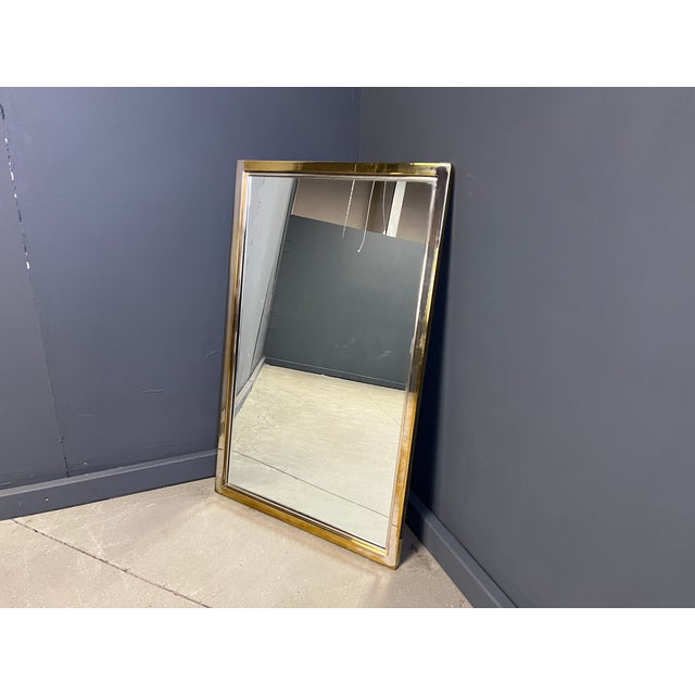 Gold Brass Mirror from Belgochrom, 1970s For Sale - Image 8 of 8
