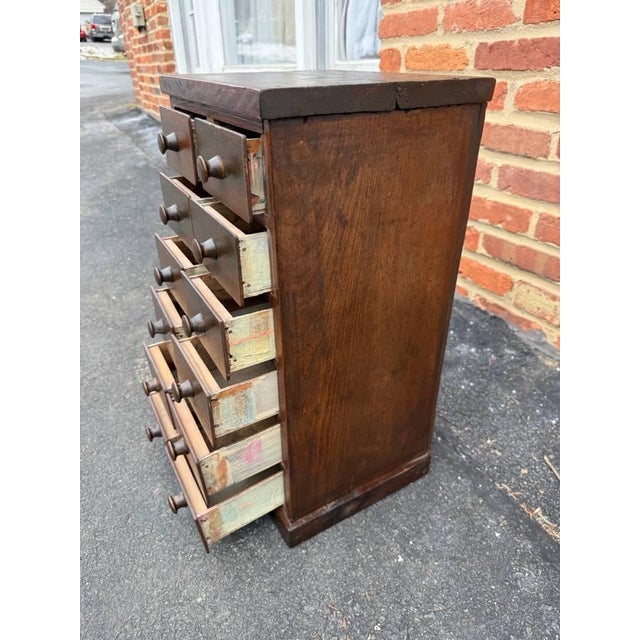 Antique Early American Premitive Style Apothecary Cabinet or Spice Drawer For Sale - Image 13 of 17