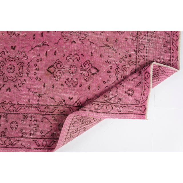 Textile Mid 20th Century Light Pink Home Decor Carpet For Sale - Image 7 of 10