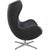 Arne Jacobsen Egg chair upholstered in original black Aura leather, and with a base of brushed aluminium. The chair is...