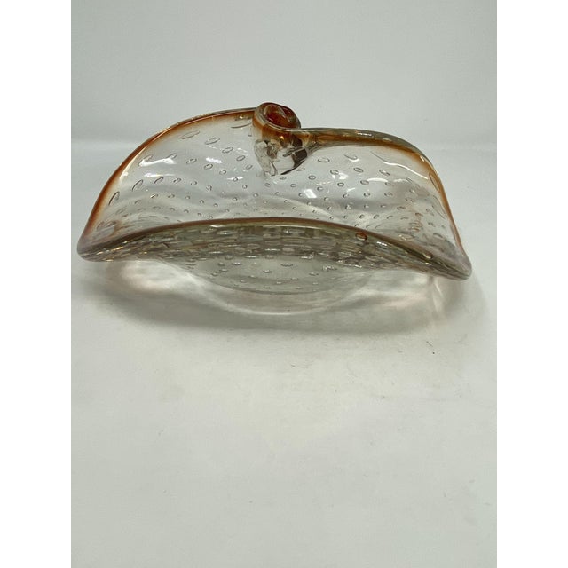 Traditional Vintage Bullicante Murano Glass Dish For Sale - Image 3 of 5