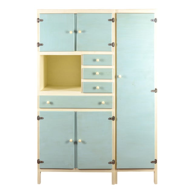 Restored and Repainted Vintage Kitchen Cabinet For Sale