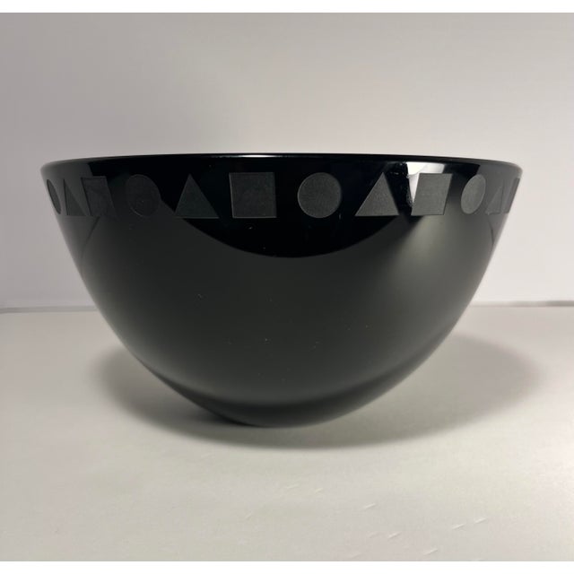 Vintage Ward Bennett Sengai Sasaki Black Glass Bowl 24% Lead Crystal Japan Description: Vintage Ward Bennett “Sengai”...