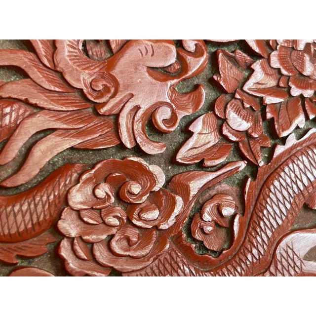 Red Mid 20th Century Chinese Export Cinnabar Lacquer Jewelry Box For Sale - Image 8 of 12