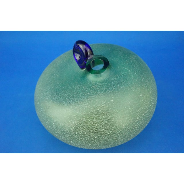 1950s Vintage Italian Green Murano Glass Globular Vase by Alfredo Barbini, 1950s For Sale - Image 5 of 18