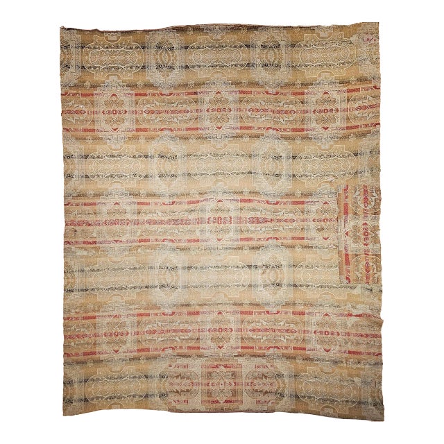 19th Century European Flatwoven Wool Rug, Allover Geometric Design, 9x12 For Sale