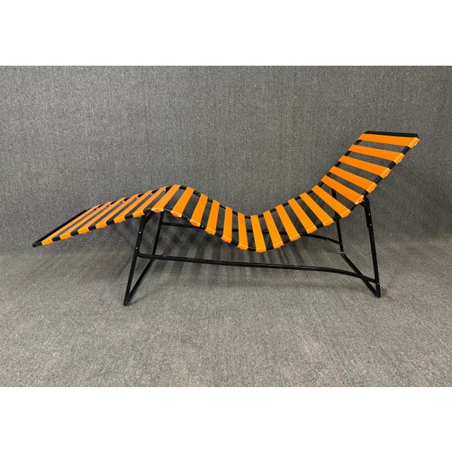 Vintage Mid Century Modern Patio Lounge Chaise For Sale - Image 9 of 10