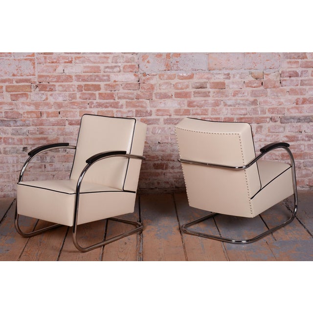 Bauhaus Leather FN21 Armchairs from Mücke-Melder, Czech, 1930s, Set of 2 For Sale - Image 16 of 18