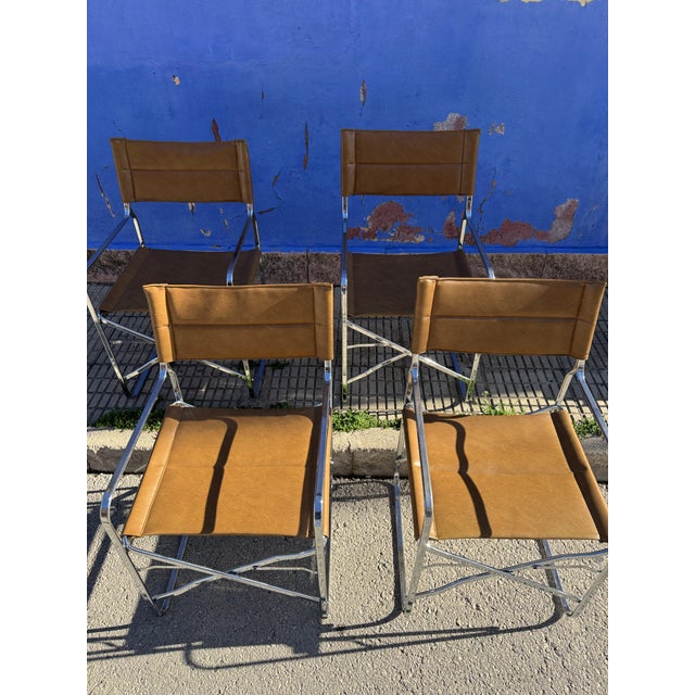 Mid-Century Modern Directoire Style Chairs attributed to Gae Aulenti for Zanotta, 1960s, Set of 4 For Sale - Image 3 of 7