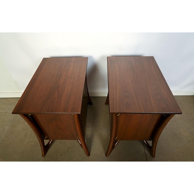 Brown 1960s Pair of Piet Hein Nightstands Walnut Mid Century Modern For Sale - Image 8 of 8