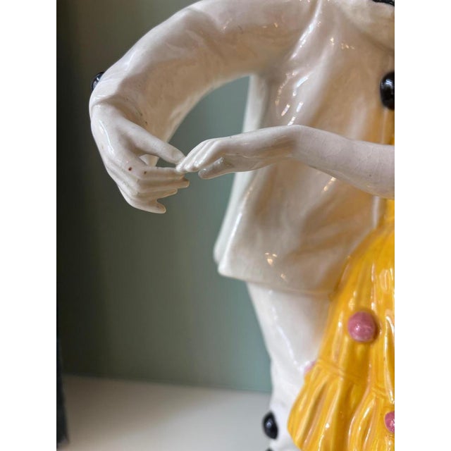 Ceramic Pierrot and Pierrette Figurine from Harberger, 1890s For Sale - Image 3 of 12