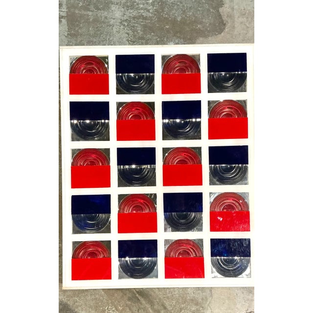 Vintage Lucite and Wood Geometric Wall Art For Sale - Image 4 of 12