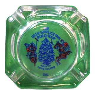 Mid 20th Century The Blue Spruce Inn Polo Bar Roslyn Long Island Glass Ashtray by Paul Brown For Sale