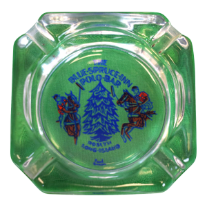 Mid 20th Century The Blue Spruce Inn Polo Bar Roslyn Long Island Glass Ashtray by Paul Brown