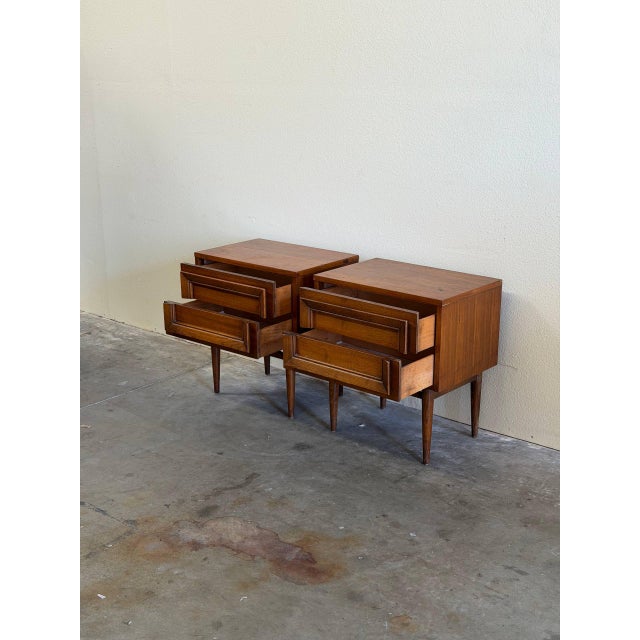 Mid-Century Modern Pair of Mid 20th Century Basic Witz Walnut Nightstands Brutalist Style For Sale - Image 3 of 10