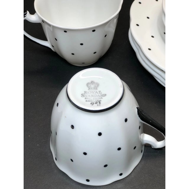 1990s Vintage Royal Standard Bone China England Plates Tea Cups Saucers - Set of 12 For Sale - Image 5 of 6