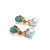 Bochic "Orient" Blue Opal, Pearl & Pink Ruby Earrings Set 18K Gold & Silver Natural Blue Opal - 2.00 carats Natural Ruby...