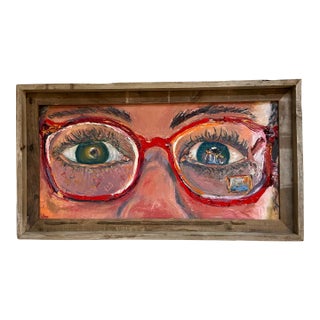 "The Red Glasses", Original, One-of-a-Kind, Oil Painting, by Van Ness For Sale