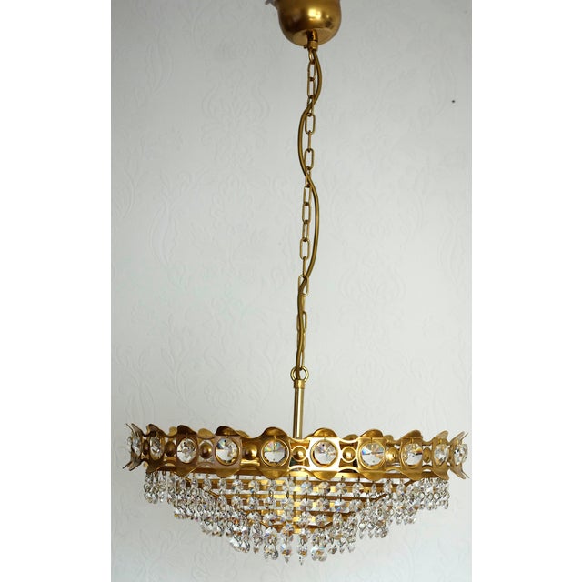 Brass-Lead Crystal Chandelier by Joska Bodenmais, 1970s, in Very Good conditions. Designed 1970 to 1979 I have official...