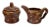 John Glick Ceramic Stoneware Sugar and Creamer Holder Stamped Plum Tree Pottery - Set of 2 For Sale In Detroit - Image 6 of 12