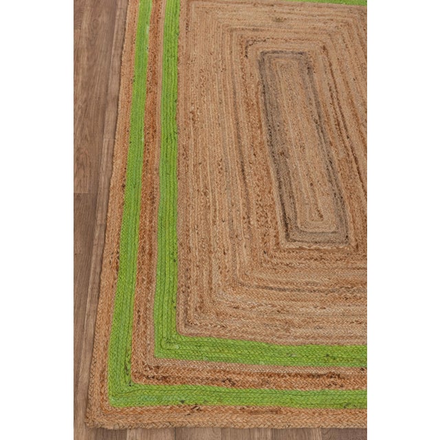 Not Yet Made - Made To Order 4x6ft. Green Border Rectangle Jute Handmade Rug For Sale - Image 5 of 8