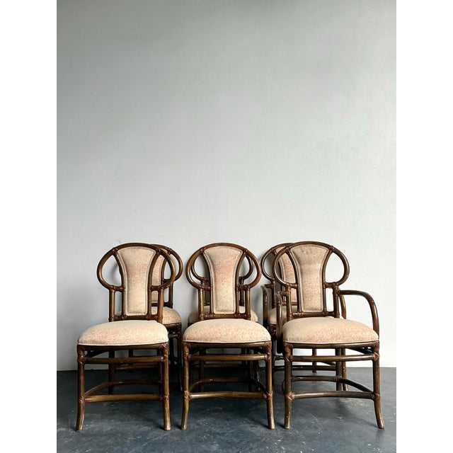Vintage Boho Henry Olko for Willow and Reed Bent Rattan Dining Chairs - Set of 6 For Sale - Image 11 of 12