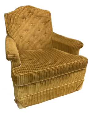 Clayton Marcus Vintage Club Chair in Golden Striped Velvet