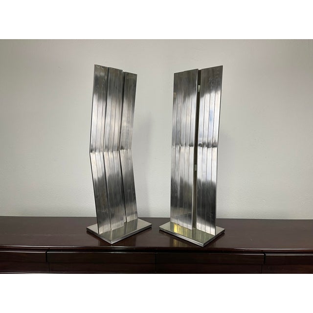 Metal Salvatore Messina, Refractions, 1960s, Steel, Set of 2 For Sale - Image 7 of 9