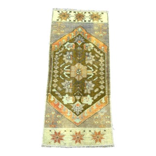 Vintage Authentic Turkish Handmade Small Rug For Sale