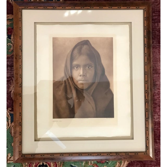 American Framed Edward Curtis Qahtatika Girl C 1907 Christopher Cordozo For Sale - Image 3 of 13