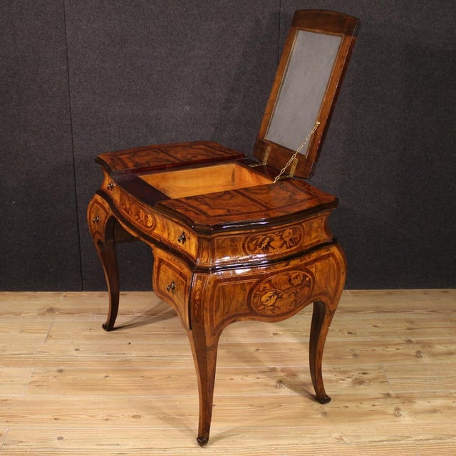 20th Century Louis XV Inlaid Lombard Dressing Table, 1950s For Sale - Image 9 of 13